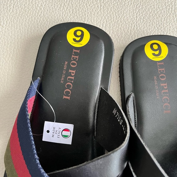 NWT - Leo Pucci Men’s Leather Sandals - Size 9 - Made in Italy - Picture 2 of 5